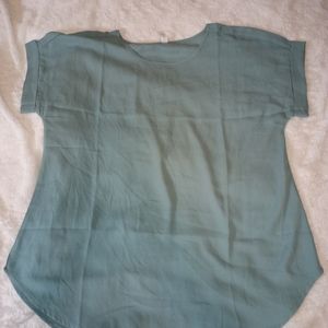 Sheer turquoise blouse